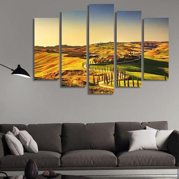 Rural Sunset Landscape – Nature Canvas Wall Art
