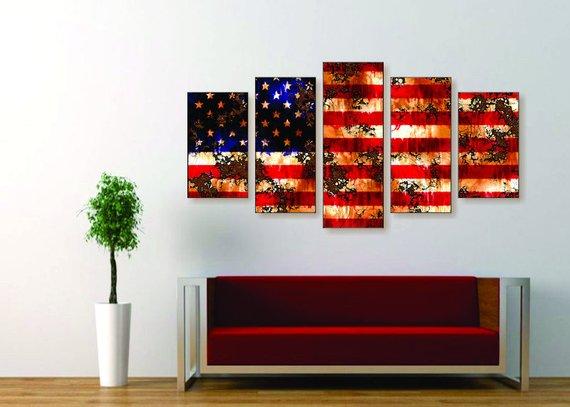 Rusted Flag – Abstract Canvas Wall Art