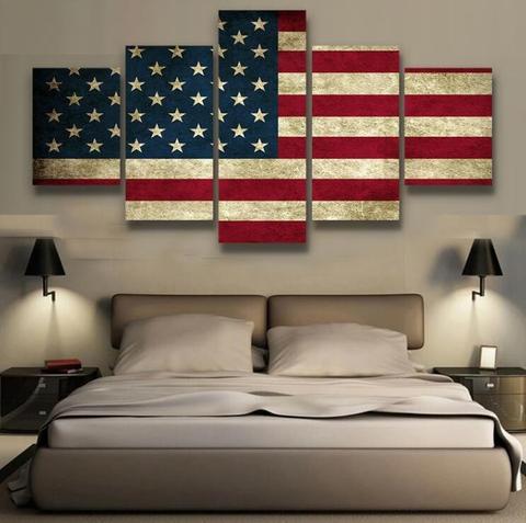 Rustic American Flag – Abstract Canvas Wall Art