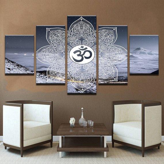 Sacred Om Mandala – Religion Canvas Wall Art