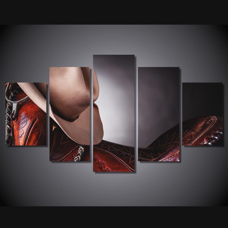Saddle Leather Hat – Abstract Canvas Wall Art