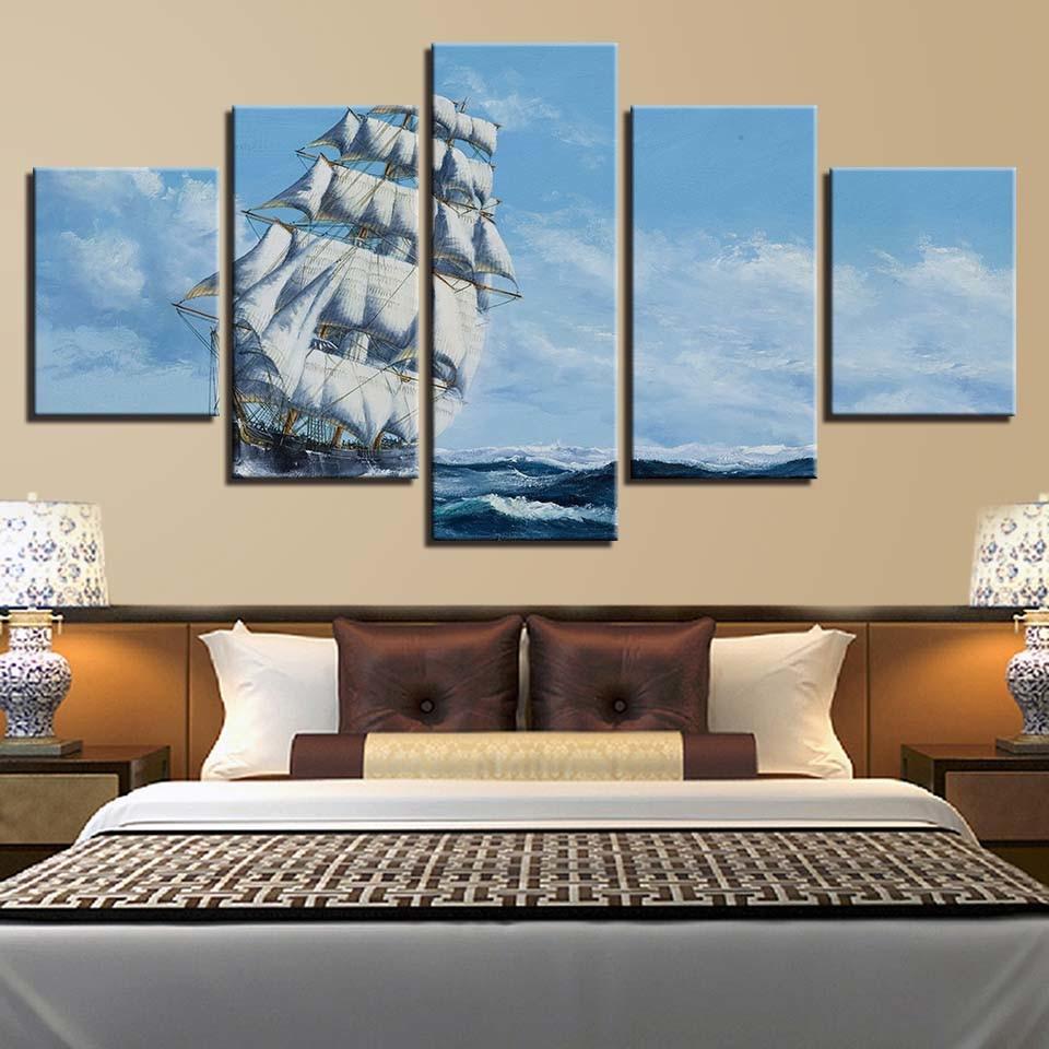 Sail Boat 10 – Space Canvas Wall Art