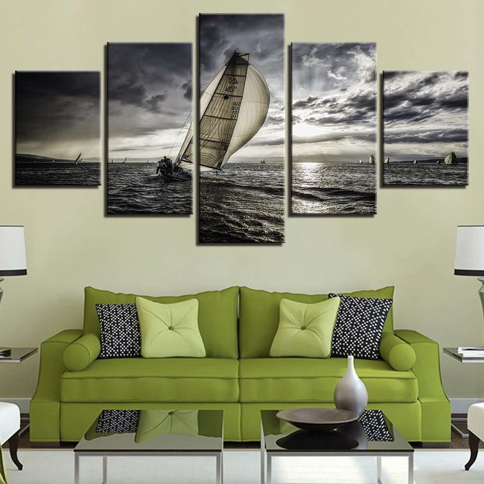 Sail Boat 4 – Space Canvas Wall Art