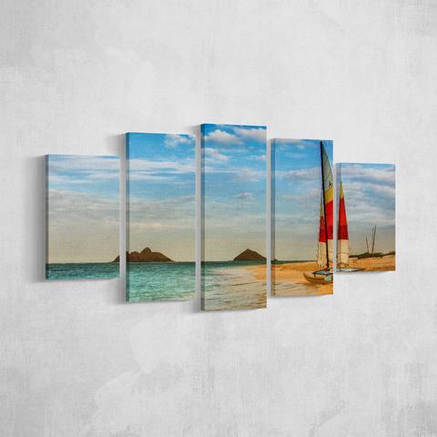 Sailboat On Shore – Nature Canvas Wall Art