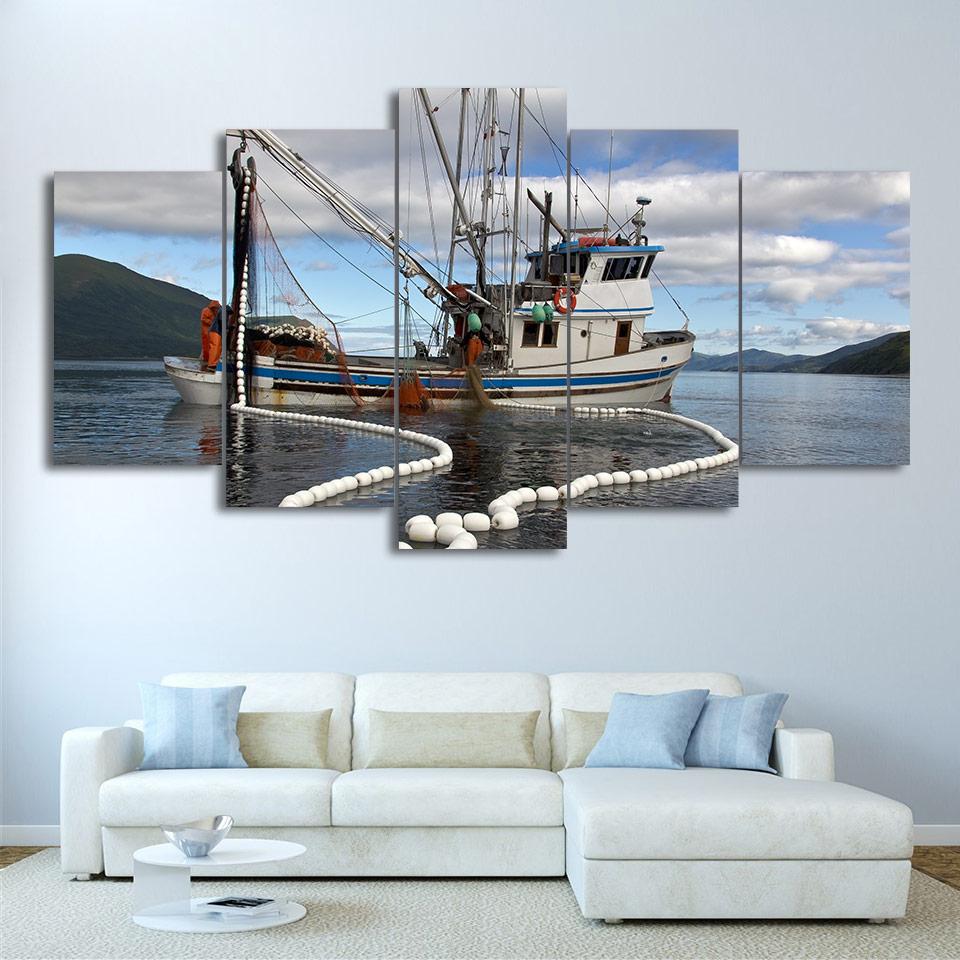 Sailing Boat 3 – Fishing Canvas Wall Art