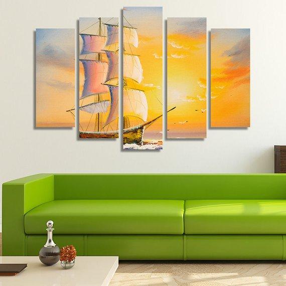 Sailing Boat – Space Canvas Wall Art