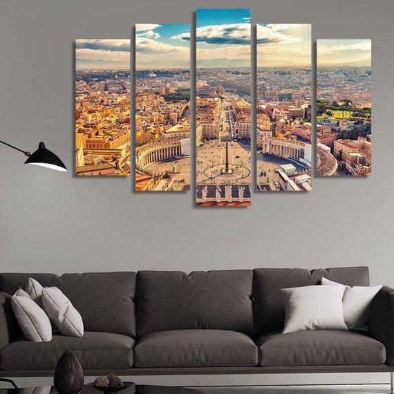 Saint Peters Square In Vatican – Nature Canvas Wall Art