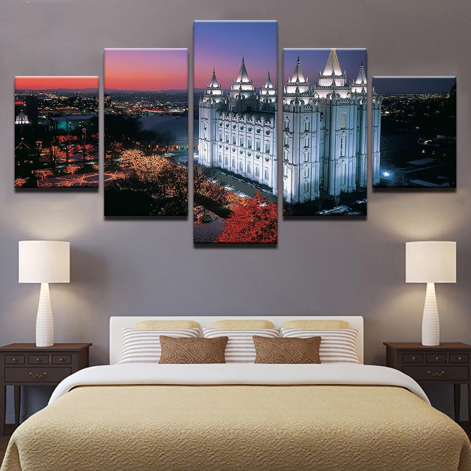 Salt Lake Citys Temple Square – Nature Canvas Wall Art