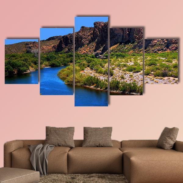 Salt River With Large Moon – Nature Canvas Wall Art