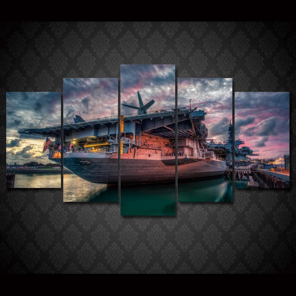 San Diego Bay Uss Midway – Nature Canvas Wall Art