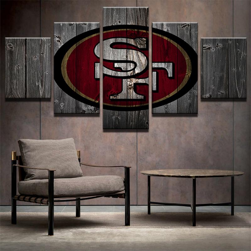 San Francisco 49Ers Barn Wood Sport Canvas Wall Art