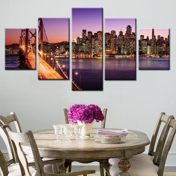 San Francisco At Night – Nature Canvas Wall Art
