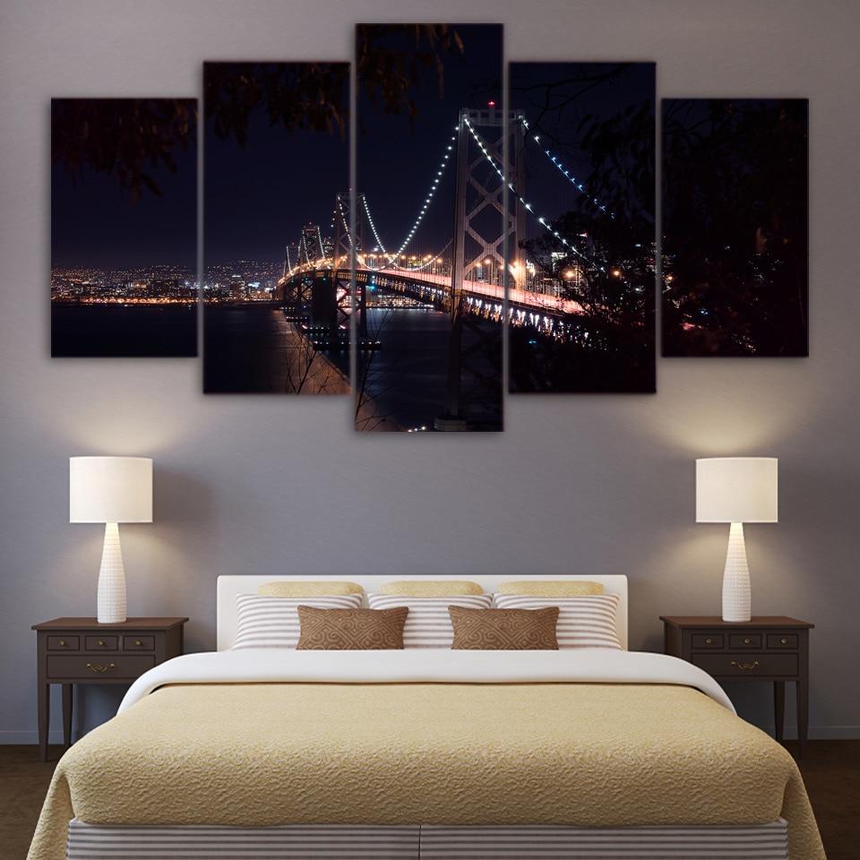 San Francisco Bridge City Night – Nature Canvas Wall Art