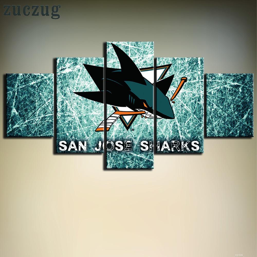 San Jose Sharks NHL Team Green Ice Rink – Sport Canvas Wall Art