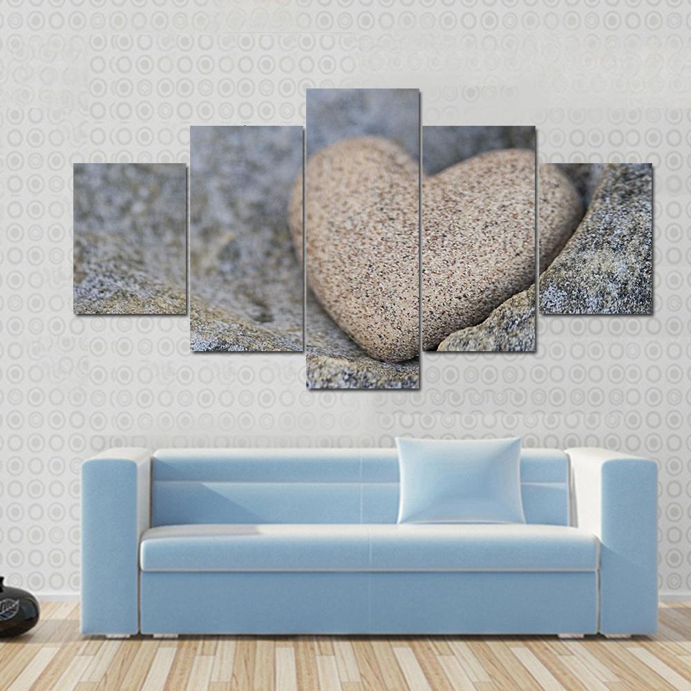 Sand Look Alike Heart – Abstract Canvas Wall Art