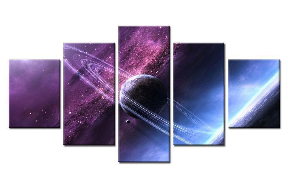 Saturn Rings And The Galactic – Space Canvas Wall Art