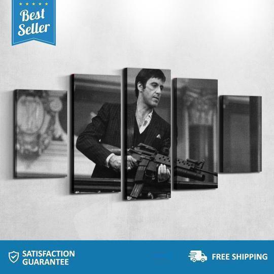 Scarface Tony Black And White Celebrity – Canvas Wall Art