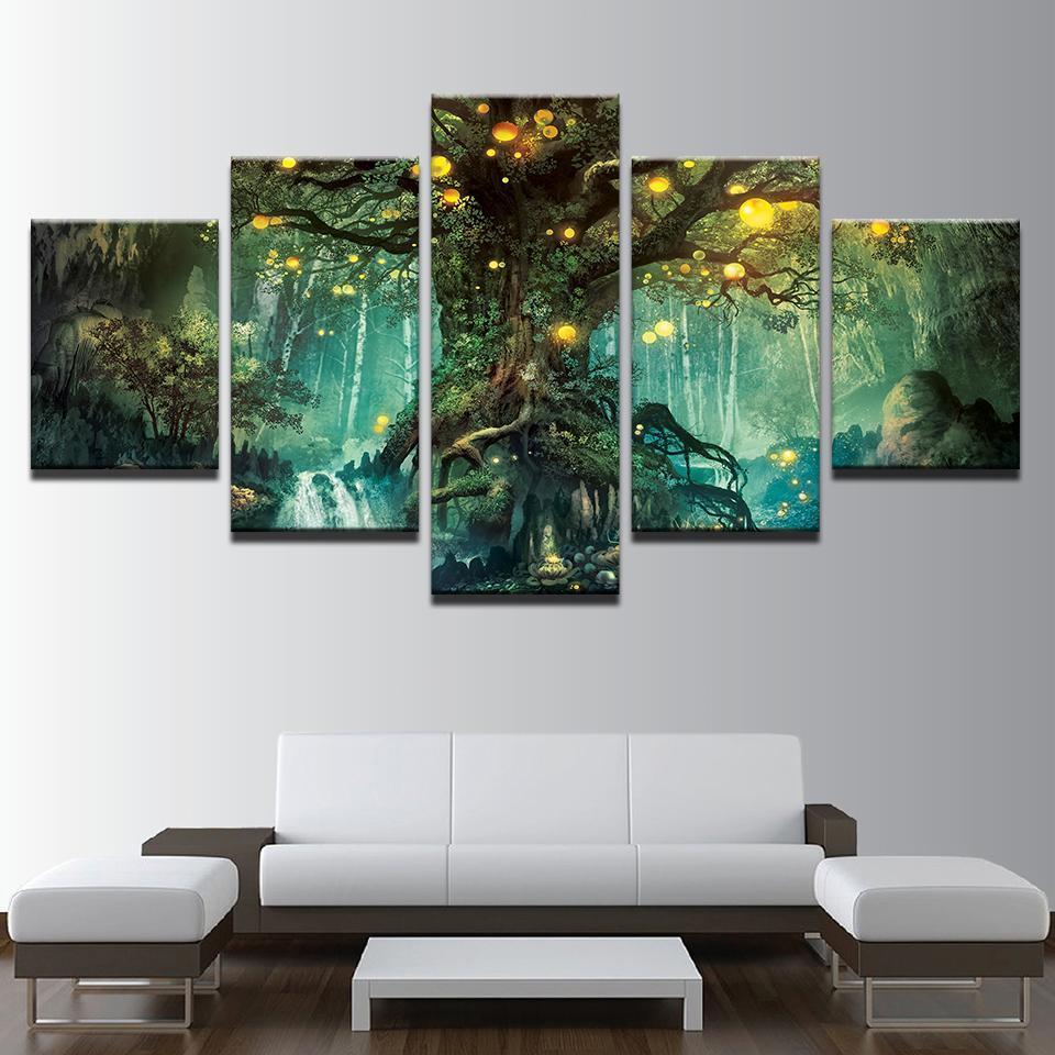 Scenery Magic Forest – Abstract Nature Canvas Wall Art
