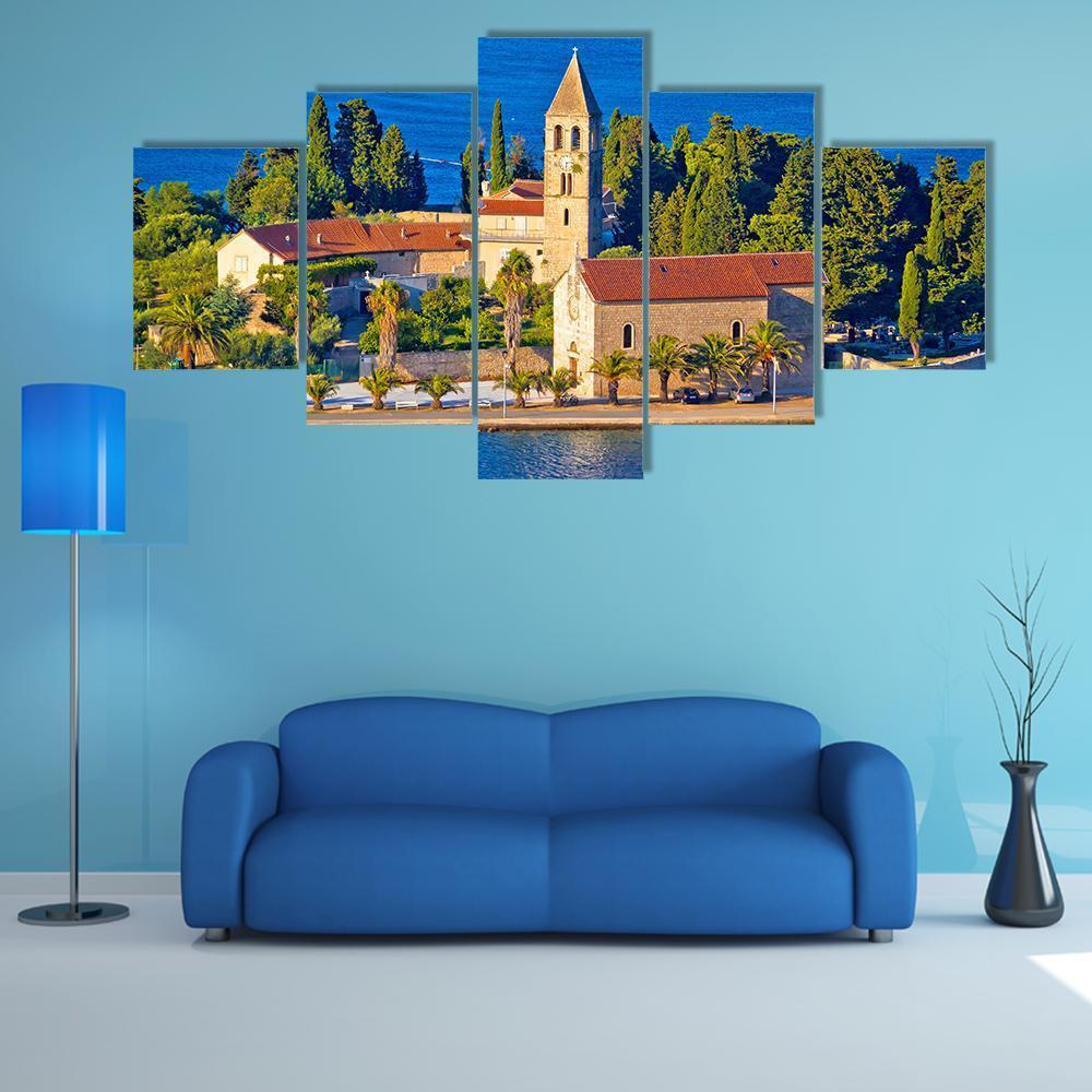 Scenic Island Of Vis Church – Nature Canvas Wall Art