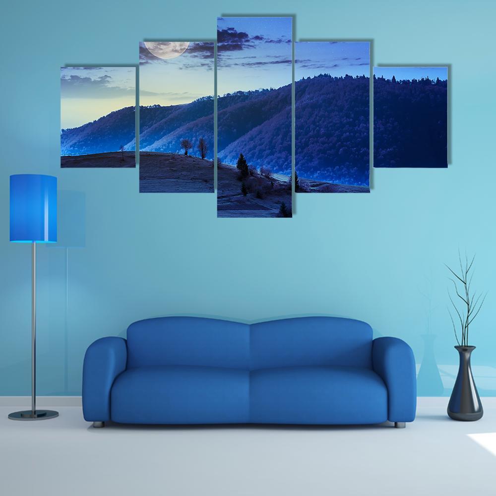 Scenic Meadow And Forest On Hillside – Nature Canvas Wall Art