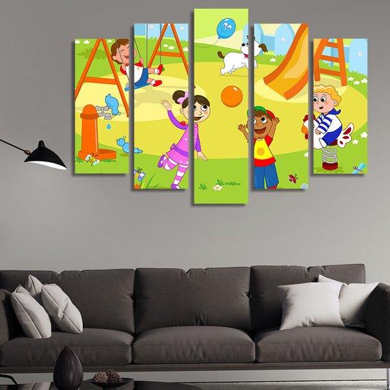 School Kids – Abstract Canvas Wall Art
