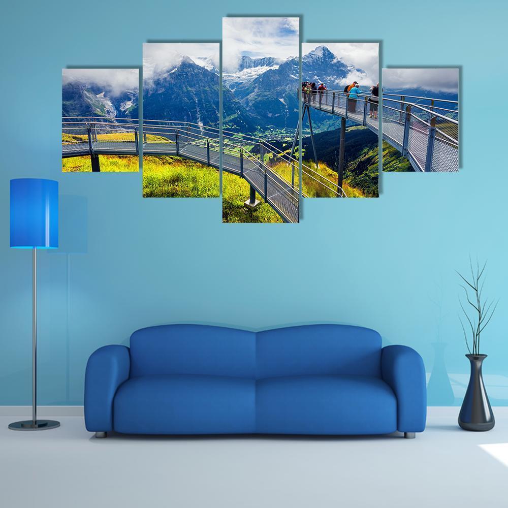 Schreckhorn Mountain In The Morning Mist – Nature Canvas Wall Art