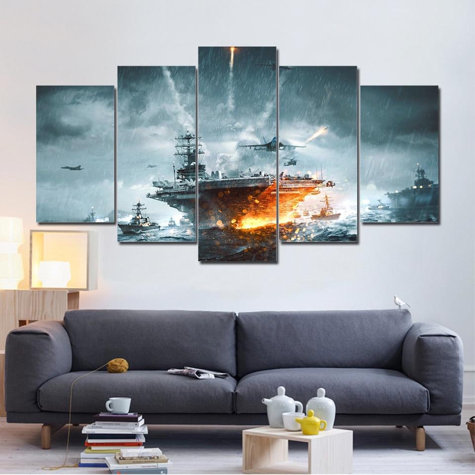 Sea Battleship – Space Canvas Wall Art