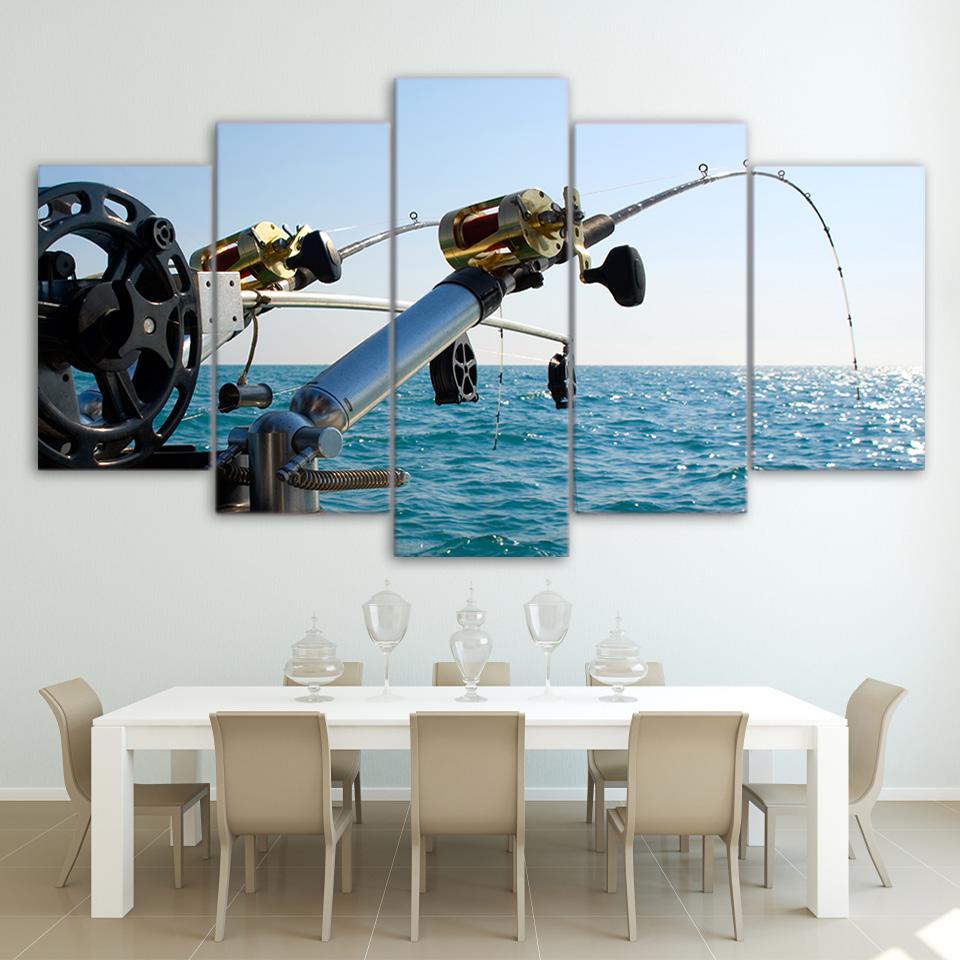 Sea Coast Waves Spindrift – Fishing Canvas Wall Art