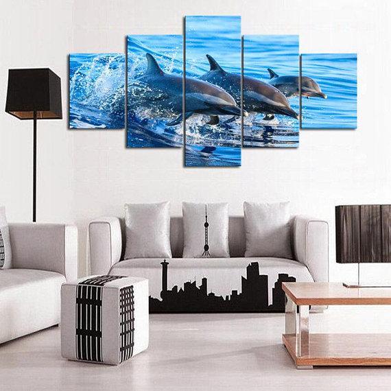 Sea Dolphin Ocean – Animal Canvas Wall Art