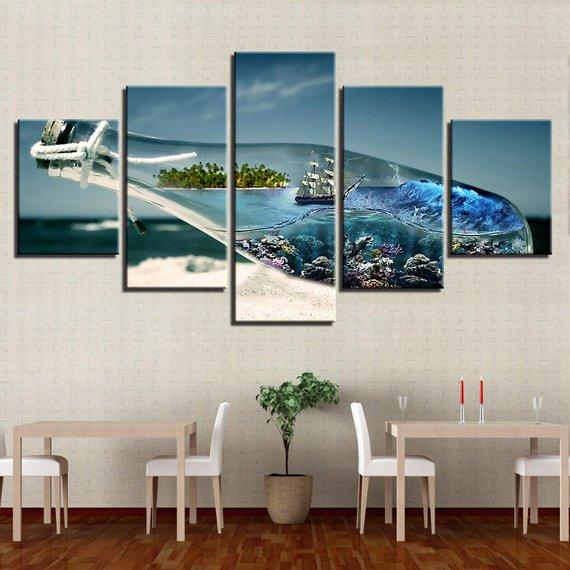Sea In The Botlle 2 – Abstract Canvas Wall Art