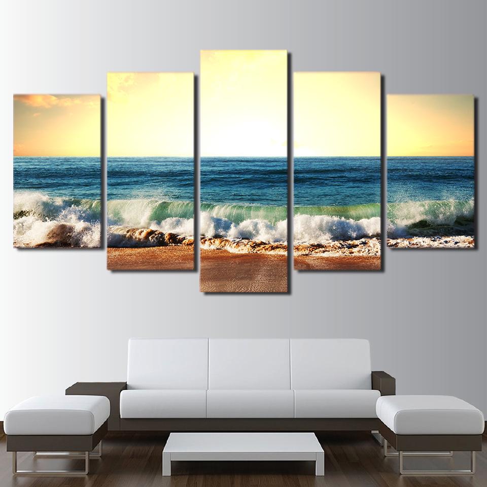Sea Level Ocean Beach – Space Canvas Wall Art