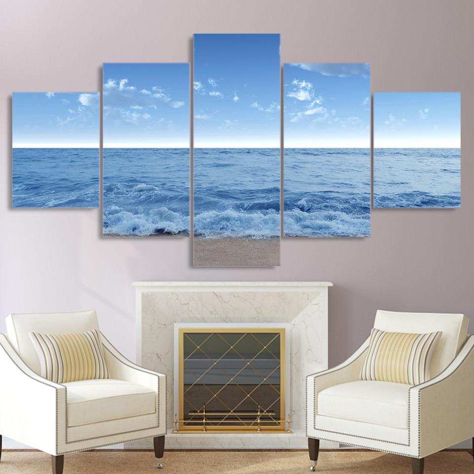 Sea Level Seascape Waves – Space Canvas Wall Art