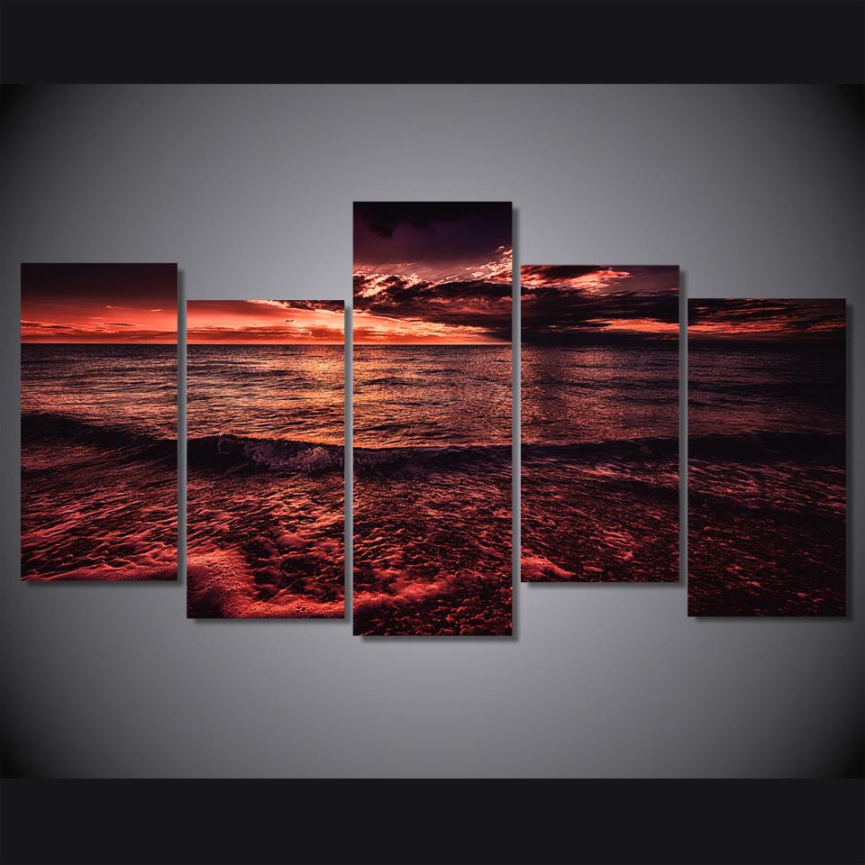 Sea Sunset Surf Horizon 01 – Space Canvas Wall Art