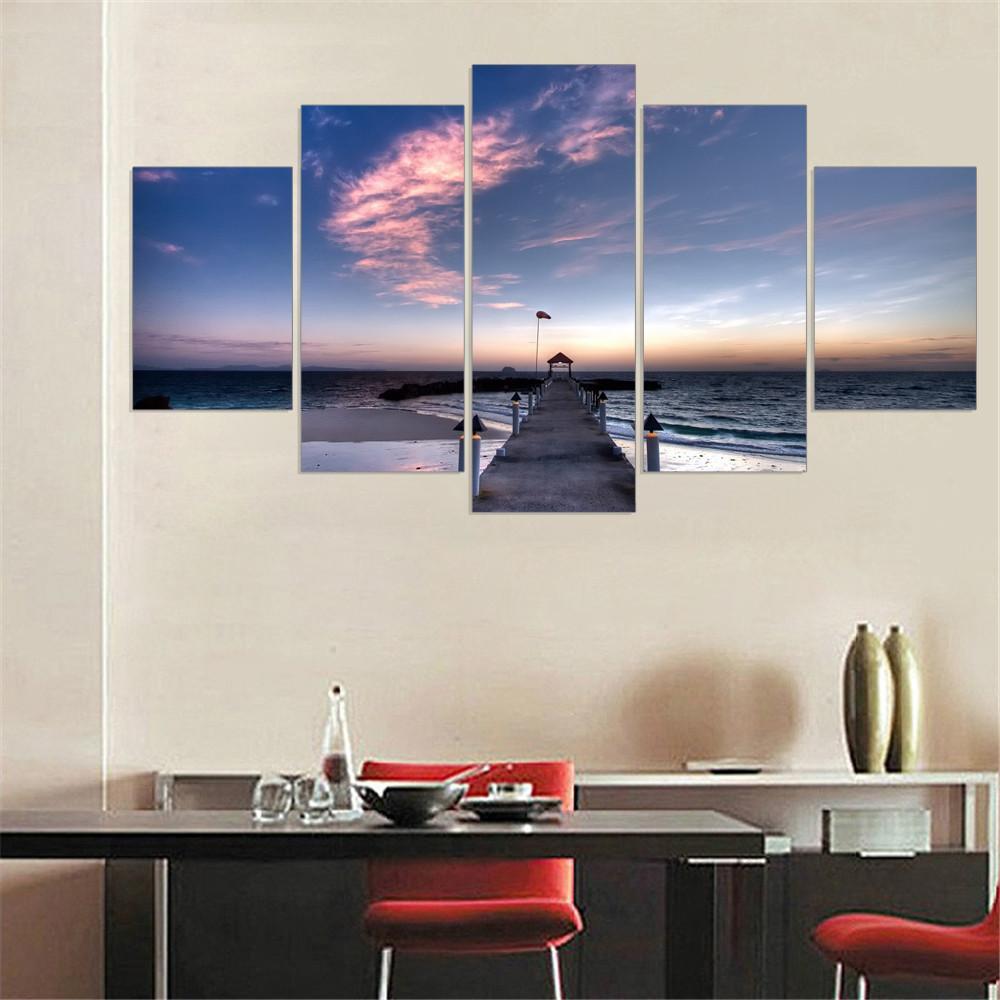 Sea View And Sunset – Space Canvas Wall Art