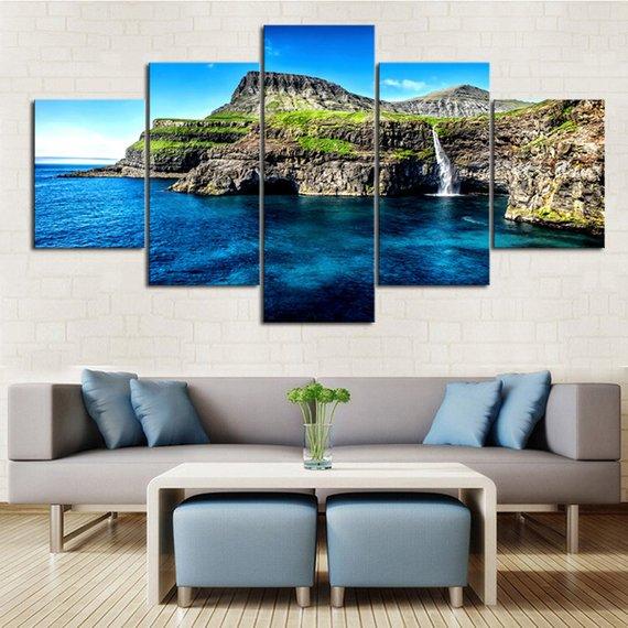 Sea Waterfall – Space Canvas Wall Art