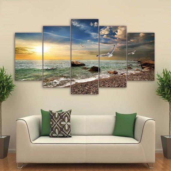 Seagull Shore – Nature Canvas Wall Art