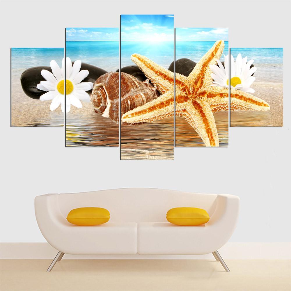 Seascape And Shells – Space Canvas Wall Art