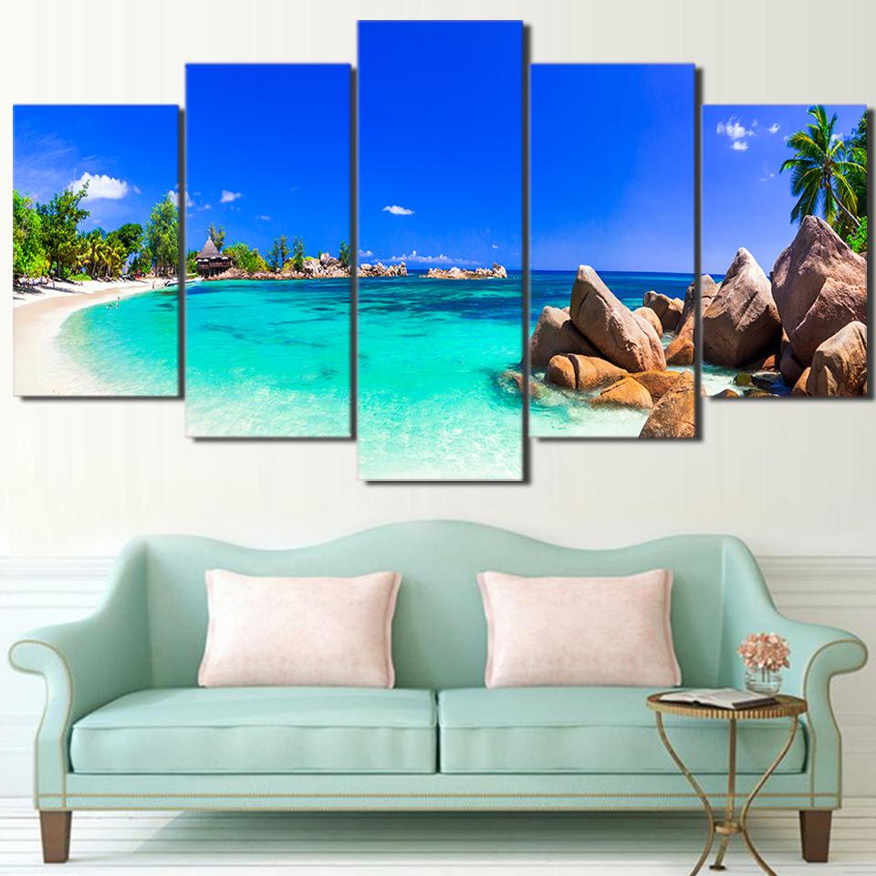Seascape Blue Island – Nature Canvas Wall Art