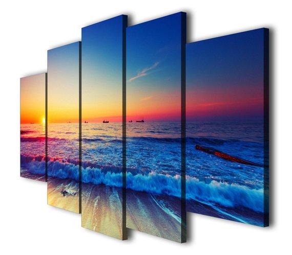 Seascape Wave Beach Landscape – Space Canvas Wall Art