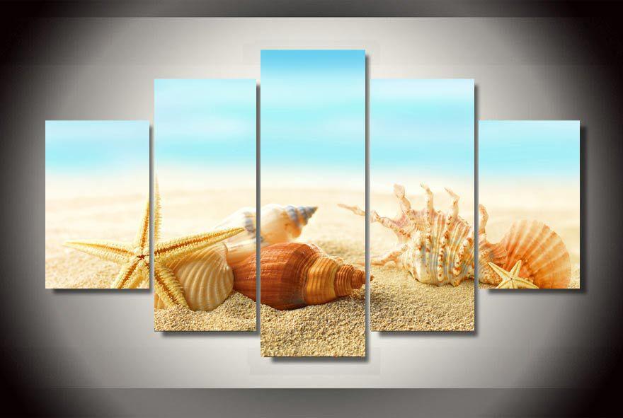 Seashells Starfishes Beach – Animal Canvas Wall Art