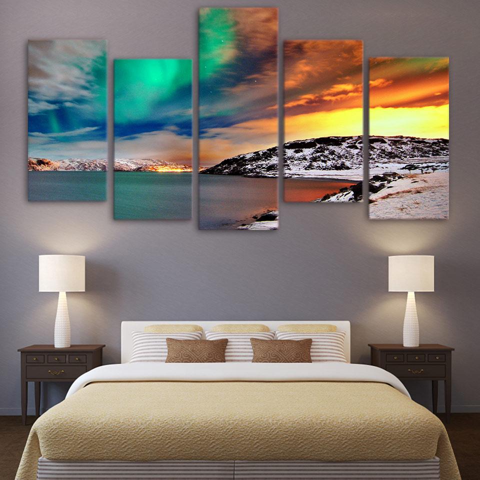 Seaside Aurora – Space Canvas Wall Art