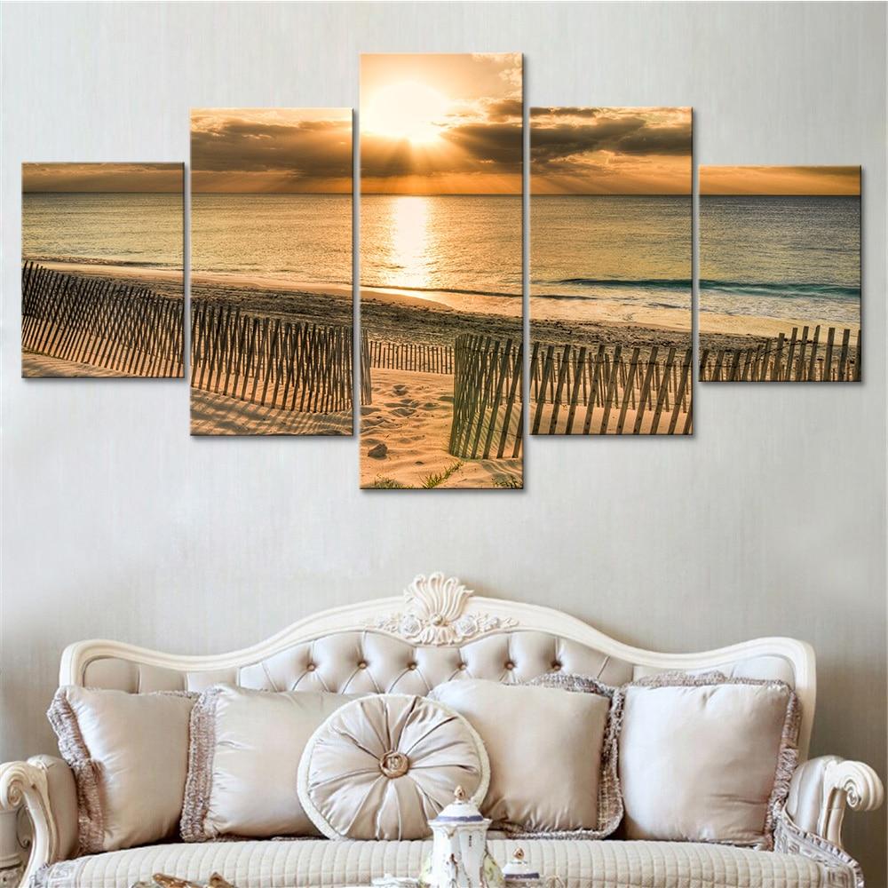 Seaside Sunrise Beach – Space Canvas Wall Art