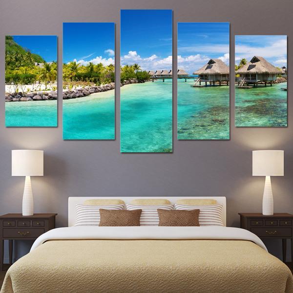 Seasight Seascape Beach Wooden House 01 – Nature Canvas Wall Art