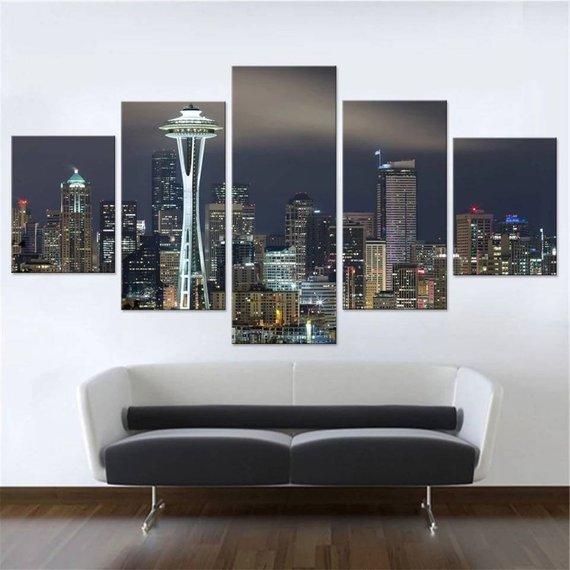 Seattle City View Split – Nature Canvas Wall Art