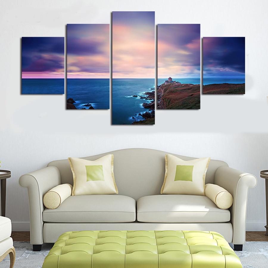 Seaview In Purple – Space Canvas Wall Art