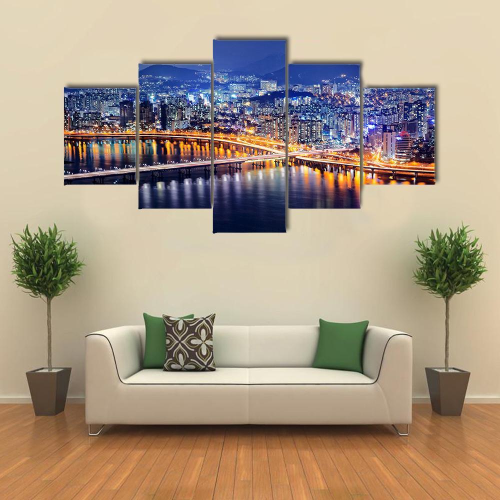 Seoul Tower And Downtown Skyline At Night – Nature Canvas Wall Art