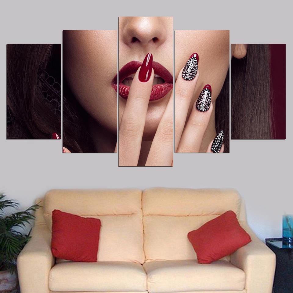 Sexy Woman Lip Beauty – Abstract Canvas Wall Art