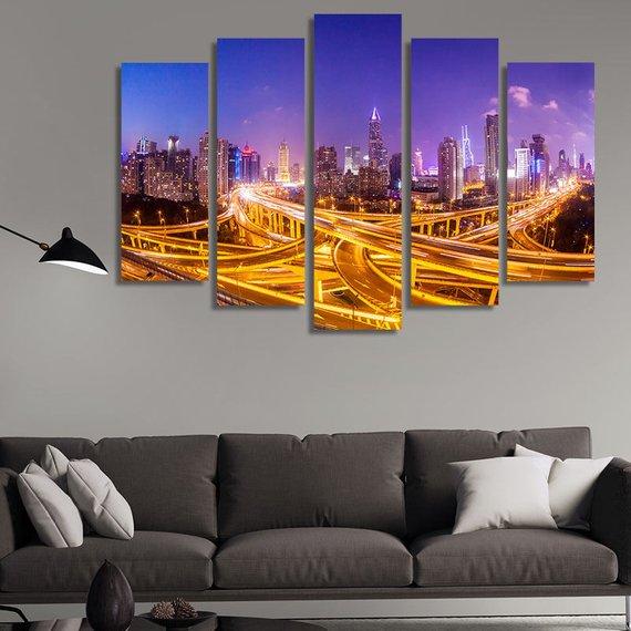 Shanghai Interchange Overpass – Nature Canvas Wall Art