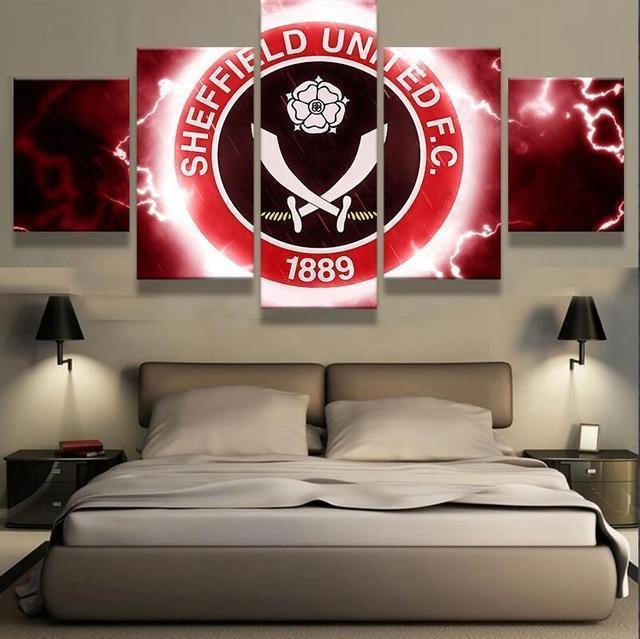 Sheffield United Thunder Logo Soccer Canvas Wall Art