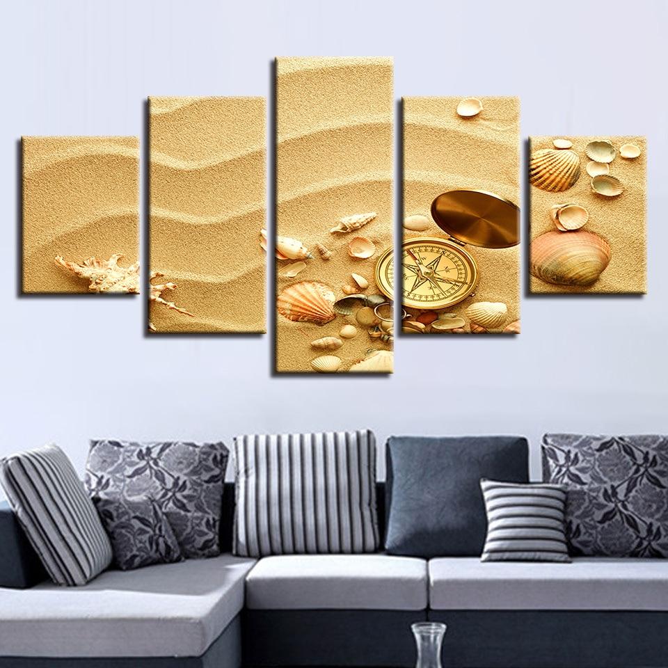 Shell And Compass Sand – Nature Canvas Wall Art